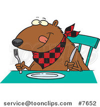 Cartoon Hungry Muskrat at a Table by Toonaday
