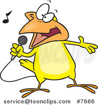Cartoon Singing Canary by Toonaday