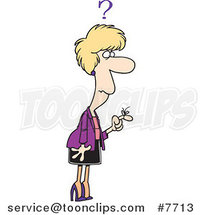 Cartoon Reminder String on a Forgetful Lady's Finger by Toonaday