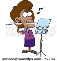 Cartoon Flautist Girl by Toonaday
