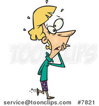 Cartoon Fretting Business Woman by Toonaday