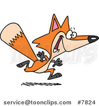 Cartoon Running Fox by Toonaday
