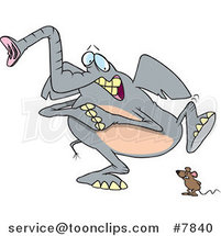 Cartoon Mouse Scaring an Elephant by Toonaday
