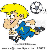Cartoon Running Soccer Boy by Toonaday