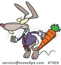 Cartoon Business Rabbit Carrying a Carrot Case by Toonaday