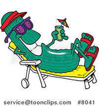 Cartoon Cool Cucumber in a Lounge Chair by Toonaday