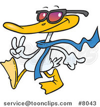 Cartoon Cool Duck by Toonaday