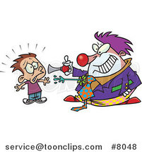 Cartoon Clown Scaring a Boy by Toonaday