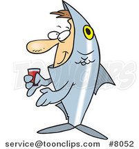 Cartoon Guy in a Fish Costume by Toonaday