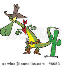 Cartoon Cowboy Lizard Ready to Draw His Gug by Toonaday