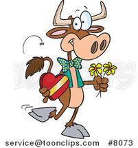 Cartoon Romantic Cow by Toonaday