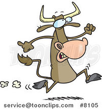 Cartoon Running Cow by Toonaday