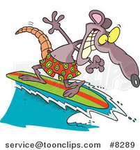 Cartoon Surfer Rat by Toonaday
