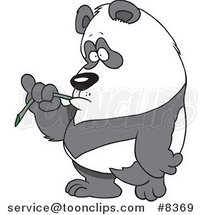 Cartoon Bored Panda Eating Bamboo by Toonaday