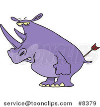 Cartoon Peeved Rhino by Toonaday