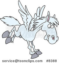 Cartoon Winged Horse Flying by Toonaday