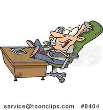 Cartoon Chatty Business Man with His Feet on His Desk by Toonaday