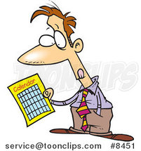 Cartoon Business Man Holding a Calendar by Toonaday