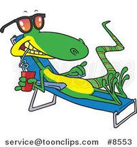 Cartoon Sun Bathing Lizard by Toonaday
