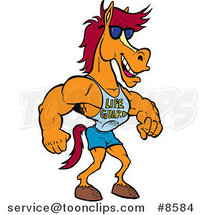 Cartoon Studly Lifeguard Horse by Toonaday
