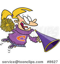 Cartoon Cheerleader Girl with a Cone by Toonaday
