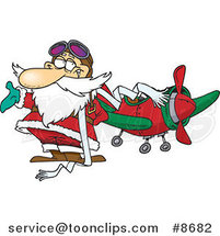 Cartoon Pilot Santa by Toonaday
