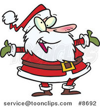 Cartoon Welcoming Santa by Toonaday