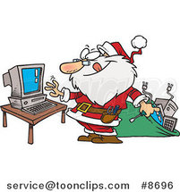 Cartoon Computer Repair Santa by Toonaday