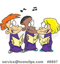 Cartoon Singing Kids in a Choir by Toonaday