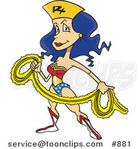 Cartoon Wonder Nurse with a Rope by Toonaday