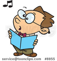Cartoon Boy Singing in Choir by Toonaday