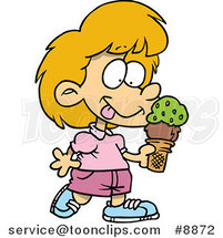 Cartoon Girl with Ice Cream by Toonaday