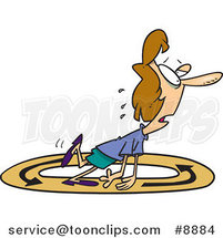 Cartoon Exhausted Business Woman Walking in Circles by Toonaday