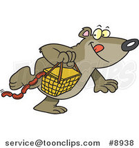 Cartoon Bear Stealing a Picnic Basket by Toonaday