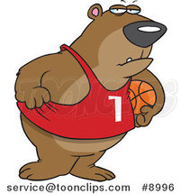 Cartoon Basketball Bear by Toonaday