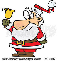 Cartoon Santa Ringing a Bell by Toonaday
