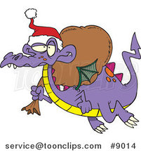 Cartoon Santa Dragon by Toonaday