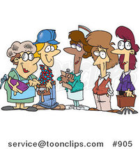 Cartoon Group of Ladies from Different Occupations by Toonaday