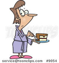 Cartoon Cheating Lady Eating Cake by Toonaday