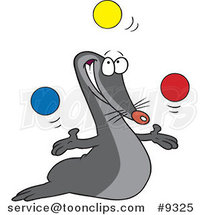 Cartoon Juggling Seal by Toonaday