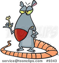Cartoon Rat Holding a Bone by Toonaday