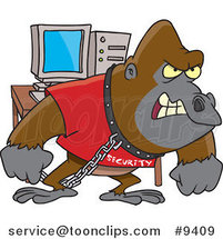 Cartoon Computer Security Gorilla by Toonaday