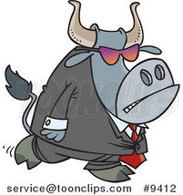Cartoon Security Bull by Toonaday