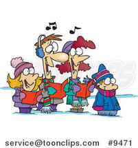 Cartoon Family Singing Christmas Carols by Toonaday