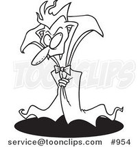 Cartoon Line Art Design of a Creepy Old Vampire by Toonaday