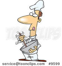 Cartoon Chef Using a Mixing Bowl by Toonaday