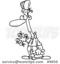Cartoon Black and White Line Drawing of a Bandaged Construction Guy by Toonaday