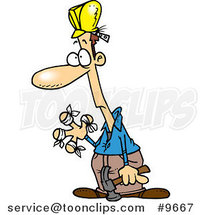 Cartoon Bandaged Construction Guy by Toonaday