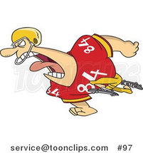 Cartoon Running Football Player Guy in Uniform by Toonaday