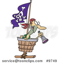 Cartoon Pirate in a Crows Nest by Toonaday